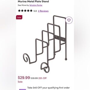 Wayfair small metal plate stand